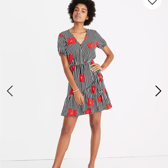 Madewell Ruffle Wrap Dress Candied Orchids 4 - Picture 7 of 11